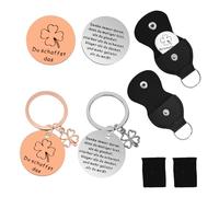 ZUYIST 4 unidades Du Schaffst Das Glücksbringer, aleaciones Edelstahl Glücksbringer Schlüsselanhänger Stahlfarbe Gold Motivationsgeschenke Aufmunterung Mutmacher Geschenk für Männer Frauen Kinder,