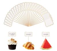 ZUYIST 56 carteles de buffet, palillos de dientes blancos, banderas de queso, marcadores, banderas para escribir todo tipo de eventos, fiestas, pasteles, alimentos, decoración de cupcakes, magdalenas,