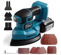 ZUYIYI Lijadora de detalles inalámbrica para Makita batería de 18 V (sin batería), lijadora eléctrica de ratón de 13000 OPM, lijadoras de palma con colector de polvo, 6 accesorios, 24 papeles de lija