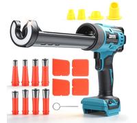 ZUYIYI Pistola de calafateo inalámbrica para batería Makita de 18 V (sin batería), pistola de calafateo eléctrica con 17 piezas, kit de acabado de calafateo de 6 velocidades, luz LED, retracción