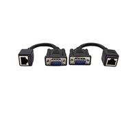 ZUYOOK Adaptador extensor DB9 RS232 a RJ45, puerto serie DB9 de 9 pines macho a RJ45 Cable CAT5 CAT6 Ethernet LAN Consola Extender Cable adaptador RJ45 a RS232 (15 cm/6 pulgadas) (paquete de 2 macho)