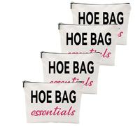 ZUYUROU Regalos divertidos para mujeres, amigos, compañeros de trabajo, regalos de viaje, bolsa de cosméticos divertida, Paquete de 4 bolsas para azada, Bolsa