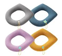 Zuzer 4PCS Funda Asientos de Inodoro Cubierta Térmico Genérica Lavable Asiento de WC