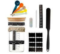 Zuzer Fermentación Masa Madre Kit 13PCS 1000ml Tarro de Masa Madre Sourdough Kit,Reutilizable Suministros de Fermentación para Hornear en Casa