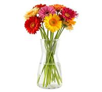 Zuzer Florero de Vidrio Transparente, Jarrón Decorativo Moderno para Centro de Mesa, Ramos de Flores, Bodas, Hogar u Oficina 10.5x8.5x20 cm