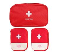 Zuzer Kit Primeros Auxilios 3PCS Botiquin de Primeros Auxilios Viaje First Aid Kit Vacia Primeros Auxilios Bolsa Botiquin para Oficina Hogar Deportes Viajes Senderismo Camping Rojo