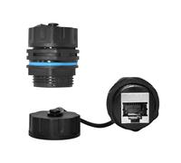 ZUZONG Acoplador RJ45 Cat6 impermeable de montaje en panel, acoplador Ethernet de cobre puro blindado, conector de cable LAN impermeable para exteriores para cable Ethernet Cat5/Cat6/Cat6A/Cat7 (2