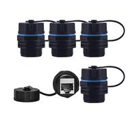 ZUZONG Acoplador RJ45 impermeable de montaje en panel, acoplador Ethernet de cobre puro blindado, conector de cable LAN impermeable para cable Ethernet Cat5/Cat6/Cat6A/Cat7 (5 piezas hembra con tapa