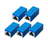 Zuzong-conector de extensión Ethernet acoplador Rj45 Zuzong, Cat7 Cat6 Cat5E hembra a hembra (paquete de 5 unidades), color azul