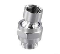 ZUZZEE Conector giratorio de latón G1/2, adaptador de rótula ajustable de 23 grados, extensión de metal a prueba de fugas para brazos y cabezales de ducha estándar, cepillado (plata)