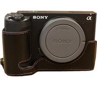 ZV-E1 Funda, Zakao PU Cuero Media Apertura Inferior Versión Holster Funda para Cámara con Correa de Mano Funda Protectora Funda para Sony ZV-E1 ZVE1, negro a, Estuche de belleza