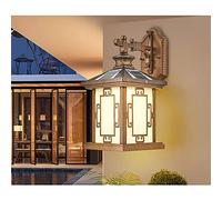 ZVALIEVYE Bronce Cepillado Nuevo Estilo Chino Lámpara de Pared de Vidrio Al Aire Libre E27 Jardín Al Aire Libre Impermeable Patio Villa Balcón Aplique de Pared Moderno Retro Aluminio Metal Súper Brill