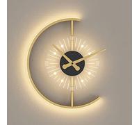 ZVALIEVYE Lámpara de Pared con Reloj para Dormitorio, Luz de Fondo Multifuncional para Sala de Estar, Apliques de Pared Led para Pasillo, Luz de Reloj Moderna para Baño Y Tocador./Luz Tricromática