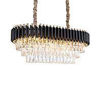 ZVALIEVYE Lámpara de Techo Ajustable para Comedor, Sala de Estar, Color Negro Y Dorado, Dulighting, Moderna, Dulamp, Candelabros de Cristal, Negro Y Dorado, 40 X 35 cm/Negro Y Dorado/Largo 75 * 35Cm