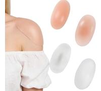 ZVD 2 Pares Hombreras Autoadhesivas de Silicona, Autoadhesivas Mujer de Silicona, Reutilizables Antideslizantes, Hombreras Adhesivas Antideslizantes para Mujeres Hombres (Par transparente)