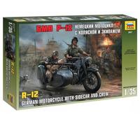 ZVEZDA 3607 1/35 R12 Motocicleta Alemana Con Sidecar Y Tripulación