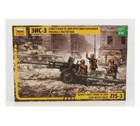 Zvezda -3671-Soviet Anti Tank 76mm Gun with Crew, Scala 1/35, Model Kit, ZS3671