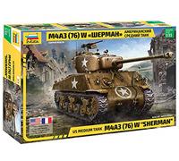 Zvezda 3676 1:35 M4A3 (76) W Sherman-Modellbauz,Kunststoffbauskitz, Bauatz zum Montage ausbauen, detaillebilung, unlacken