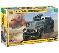 Zvezda 500783683 500783683-1:35 GAZ Tiger w/Arbalet - Maqueta de Montaje para Principiantes, Color Verde Oliva y Negro