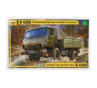 Zvezda 3692 1:35 Russian 2Axle Military Truck K-4350 maqueta de plástico, Kit de Montaje, réplica Detallada, Color Plateado