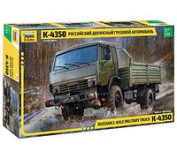 Zvezda 3692 1:35 Russian 2Axle Military Truck K-4350 maqueta de plástico, Kit de Montaje, réplica Detallada, Color Plateado