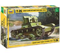 Zvezda 500783542 500783542-1:35 T-26 Mod'32 Light Sov.Infantry Tank, Kit de construcción de maqueta de plástico para Principiantes, detallado, Color Verde Oliva