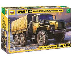Zvezda 500783654 - 1:35 Ural 4320 - Camión Ruso, maqueta, Kit de construcción, construcción de Modelos, aficiones, Manualidades, Kit de plástico, sin Pintar, tamaño Mediano