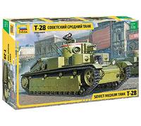 Zvezda 500783694 500783694-1:35 T-28 - Kit de construcción de Tanque Pesado de plástico para Principiantes, detallado, Color Gris