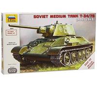 Zvezda 500785001 - Maqueta de Tanque Ruso T34/76 Snap-Fit de la Segunda Guerra Mundial (Escala 1:72)