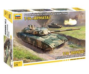Zvezda 500785056 - Tanque de Batalla Ruso Armata 1:72 T-14, maqueta, maqueta, construcción, construcción, Hobby, Manualidades, Kit de plástico sin barnizar