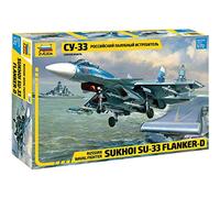 Zvezda 500787297 Sukhoi Su-33 'Flanker-D 500787297-1:72 Sukkoi Russian Naval Fighter - Kit de Montaje de plástico para Principiantes, Color Azul Claro, Grande
