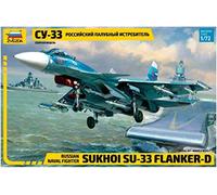 Zvezda 500787297 Sukhoi Su-33 'Flanker-D 500787297-1:72 Sukkoi Russian Naval Fighter - Kit de Montaje de plástico para Principiantes, Color Azul Claro, Grande