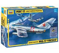 Zvezda 500787318-1 500787318 - 1:72 MIG-17 Fresco Soviet Fighter plástico - Maqueta - Montaje - Kit de construcción - para Principiantes - detallado, Color Plateado (ZV7318)