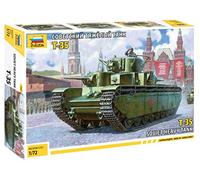 Zvezda 5061 500785061-1:72 T-35 Soviet Heavy Tank WWII - Maqueta de construcción (construcción de Modelos, aficiones, Manualidades, Kit de Montaje de plástico, sin lacar)