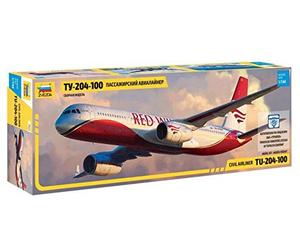 Zvezda 7023 500787023-1:144 Tupolev TU-204 100 - Maqueta de construcción (construcción de Modelos, construcción de Modelos, aficiones, Manualidades, Kit de Montaje de plástico, sin lacar)