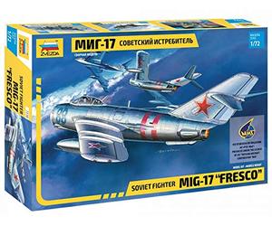 Zvezda 7318 500787318-1:72 MIG-17 Fresco Soviet Fighter - Kit de Montaje de plástico para Principiantes, sin Pintar