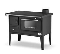 Zvezda Narodna - Estufa de cocina de leña con horno y placa superior de acero, 6 kW