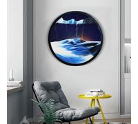 ZVfsdgSDFG arte con arena, Arte de arena líquida c/movimiento 360°, montaje en pared, redonda(C,60CM/24IN)