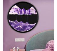 ZVfsdgSDFG arte con arena, Arte de arena líquida c/movimiento 360°, montaje en pared, redonda(P,44CM/17.3IN)
