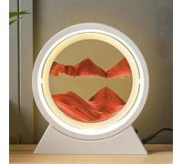 ZVfsdgSDFG arte con arena, Lámpara de mesa 25 cm c/pintura artística arena en movimiento(Red,White Frame)