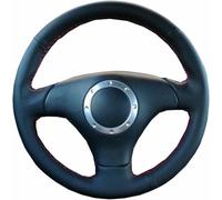 ZVFZGFGR - Fundas para Volante Cosidas para Coche, para Audi A4 B6 Saloon 2001-2006 Protector de Cuero Negro Cosido para el Volante