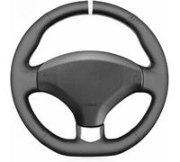 ZVFZGFGR - Fundas para Volante Cosidas para Coche, para Peugeot 308 2007-2013 Protector de Cuero Negro Cosido para el Volante