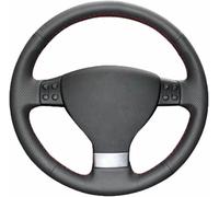 ZVFZGFGR - Fundas para Volante Cosidas para Coche, para Volkswagen para Polo GTI 4 2005 2006 2007 2008 2008 Protector de Cuero Negro Cosido para el Volante