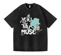 ZVKVLDE Camiseta De Algodón Negra Lavada AlbumMUSE Who Graphic Supports Men Women Tshirts(Black-b,M)