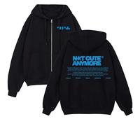 ZVKVLDE Casual De Moda con Cremallera con Capucha Ya No Es Lindo Hombres Mujeres Sudaderas con Capucha De Manga Larga For Fanáticos(BLACK02,4XL)