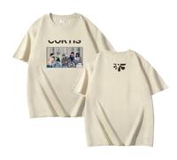 ZVKVLDE Color Fuera DE LA LÍNEA Camisetas Camisas De Algodón Cartel Gráfico For Hombres Y Mujeres(Beige,3XL)