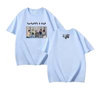 ZVKVLDE Color Fuera DE LA LÍNEA Camisetas Camisas De Algodón Cartel Gráfico For Hombres Y Mujeres(Blue,S)