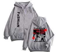 ZVKVLDE Sudadera con Capucha De Moda con Estampado De Álbum Y Cremallera Unisex con Capucha(Gray,S)