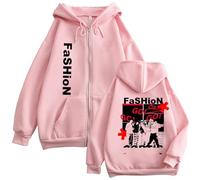 ZVKVLDE Sudadera con Capucha De Moda con Estampado De Álbum Y Cremallera Unisex con Capucha(Pink,4XL)
