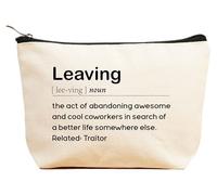 ZVMIS Colleague Boss Coworker Appreciate - Regalo de agradecimiento - Regalos de Navidad - Bolsa de maquillaje, bolsa de cosméticos, estuche de viaje, Beige, 9.5 ″ L x 7″H x 2.7″ W, 107-leaving the